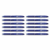 Pilot Pen Pilot FriXion Clicker Druck-Tintenroller, radierbar, 0,7-mm-Spitze, Blau, 12 Stück