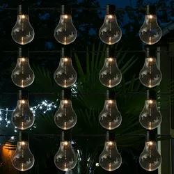LED Party Garten Lichterkette 16 Glühbirnen transparent 4,5m für Außen Garten