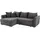 'massivart' Eckcouch Cord 2-Sitzer Grau