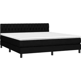 vidaXL Boxspringbett mit Matratze & LED Schwarz 180x200 cm Stoff