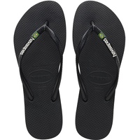 Havaianas Slim Brasil Logo Flip Flops Damen, Schwarz, 39/40 EU