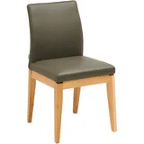 Livetastic Stuhl, Anthrazit, Leder, Echtleder, Büffelleder, Eiche, eckig, 48.5x86.5x60 cm, Esszimmer, Stühle, Esszimmerstühle, Lederstühle