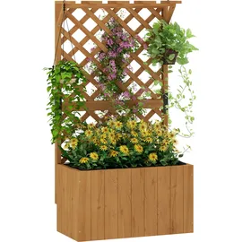 Outsunny Hochbeet Pflanzkasten mit Rankgitter 64 x 33 cm Holz