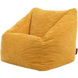 I.C.O.N. Icon Natalia Sitzsack Kinder, Gelb, Flauschiger Cord Stoff, Sitzsack Cord mit Füllung, Bequemer Kinder Sessel, Kuschelsessel, Lese Sessel, Schlafzimmer, Kinderzimmer, Spielzimmer