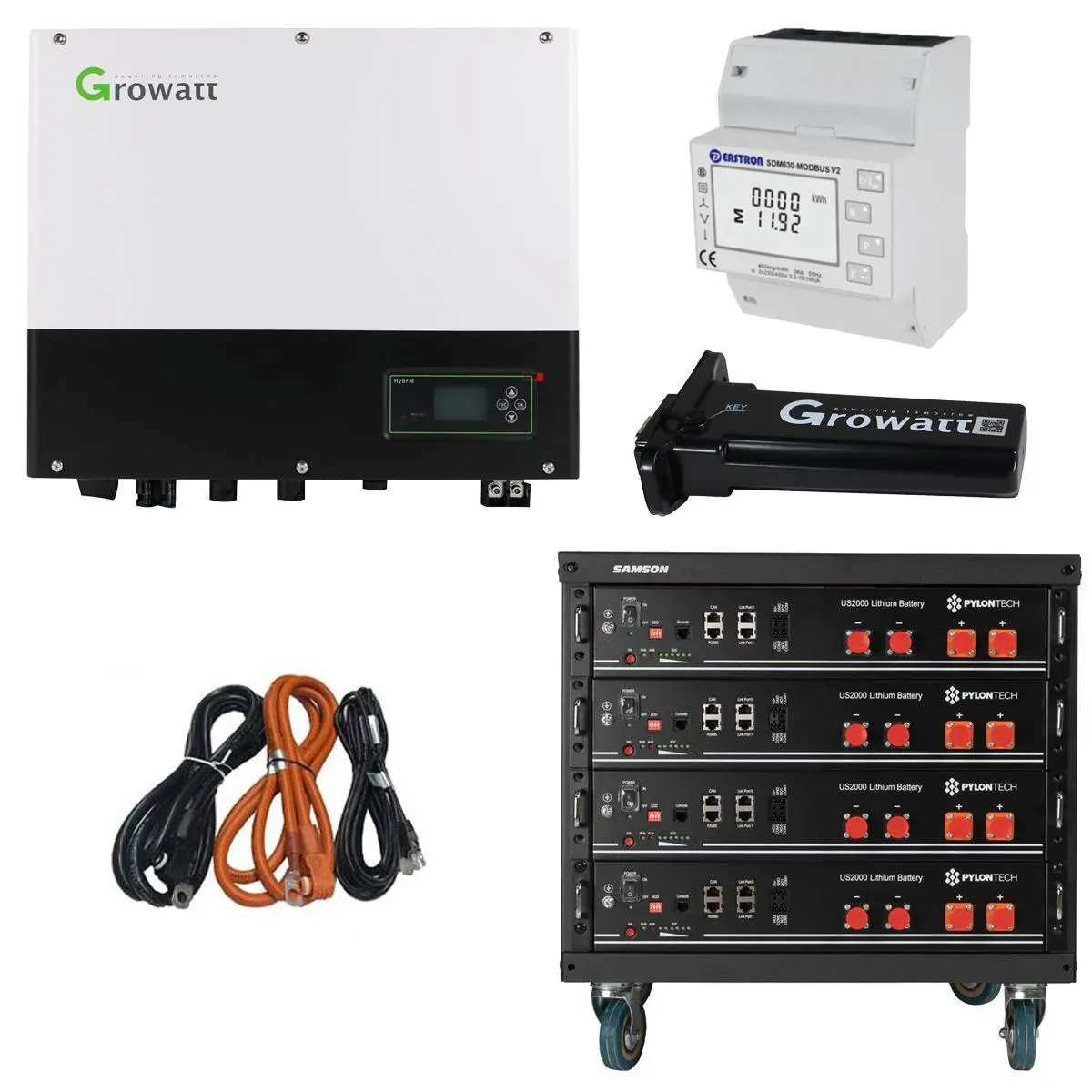 Growatt SPH3000TL BL-UP 3kW mit Pylontech US2000C 9,6kWh Solarspeicher