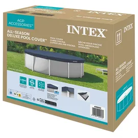 Intex Deluxe Abdeckplane rund Blau 366x20 cm
