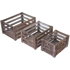 MCW Holzkiste MCW-C56 3er-Set braun