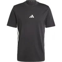 adidas Essentials 3-Streifen Single Jersey Kurzarm-T-Shirt Black / White S