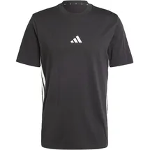 adidas Essentials 3-Streifen Single Jersey Kurzarm-T-Shirt Black / White S