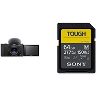 Sony Vlog-Kamera ZV-1 (Digitalkamera, 24-70mm, seitlich klappbares Selfie-Display für Vlogging & YouTube, 4K Video) + Speicherkarte
