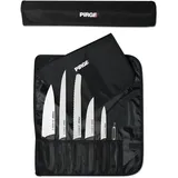 Pirge Ecco Starter Set Profi Messerset mit Tasche 7 Stück - Profi Kochmesser Set - Edelstahl Profi Küchenmesser Set - Messer Set Scharf