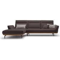 hülsta sofa Ecksofa hs.460, Sockel in Nussbaum, Winkelfüße in Umbragrau, Breite 318 cm grau