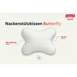 OTTO home Nackenkissen Schmetterling 54 x 44 cm Weiß
