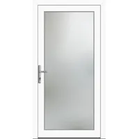 Kunststoff Nebeneingangstür nach Maß "EMILY-M" 70 mm Vollglas Weiß RAL 9016 beidseitig innen öffnend DIN links