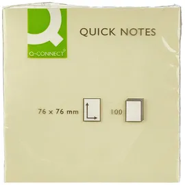 Q-Connect Haftnotizblock, 76 x 76 mm, 100 Blatt Gelbe/Notes Würfel Haftnotizen Selbstklebende Haftnotizzettel Sticky Notes