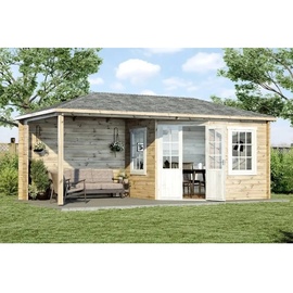 Alpholz 5-Eck Gartenhaus Mosel 578x280cm natur (L1.1.00045.0)