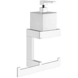 Gessi Rettangolo Accessoires Kombination mit Seifenspender weiß und Handtuchhalter, Wandmontage, 20879735, Farbe: Warm Bronze PVD