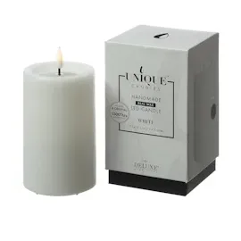 unique candles UNIQUE Stumpenkerze 12,5 cm 7,5 cm weiß