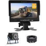 AHD 1080P Rückfahrkamera-Set 7 Zoll Rückfahrkamera Monitor mit LED-Lichtsensor, wasserdichte Backup Rückfahrkamera und 15M-rückfahrkamera Kabel für Lieferwagen Wohnmobil/Wohnwagen/Autos