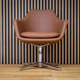 HJH Office Loungesessel ARTEMIA Kunstleder 64 x 56 x 77 cm Braun mit Armlehnen