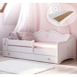Kids Collective Kinderbett Prinzessin 80 x 180 cm Holz rosa-weiß