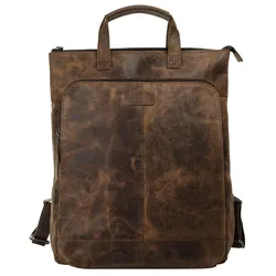 Cityrucksack BAGAN, Gr. B/H/T: 40cm x 30cm x 6cm, onesize, braun, Rindsleder, Leder, casual, Rucksäcke, echt Leder