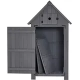 Gartenschrank wetterfest Divit IG10 Geräteschuppen Holz 65 x 46 x 137 cm grau DPL1