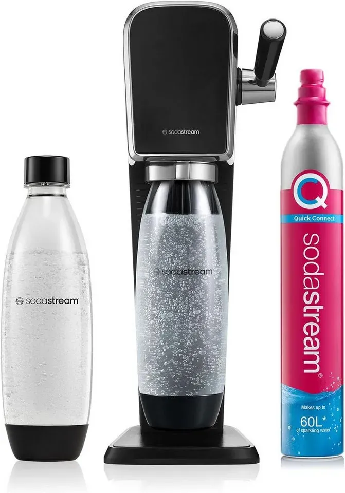 SodaStream Wassersprudler Art, (mit CO2-Zylinder und 1L spülmaschinenfeste Flasche) schwarz