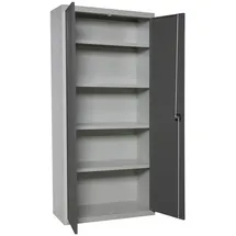 Proregal Stahlschrank AMEGO HxBxT 180x80x40cm | 4x Fachboden Anthrazit-Grau