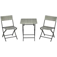 Outsunny Gartenmöbel, Hellgrau, Metall, PE, Polyrattan