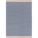 benuta Wollteppich Karla, rechteckig, Höhe: 5 mm, Wolle, Teppich Wohnzimmer, Schlafzimmer, Esszimmer, Flur, Hygge blau 200 cm x 300 cm x 5 mm