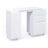 Laptoptisch "Office I" in Weiss mit 3 Schubladen und einer Tür. Abmessungen (BxHxT) 121x72x36,5 cm - Weiß