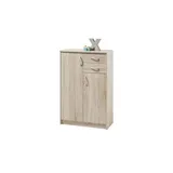 Die Möbelfundgrube Kommode 74 x 112 x 35 cm Eiche Sonoma / Braun