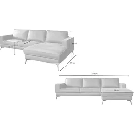KAWOLA Sofa BLOOM Ecksofa Leder dunkelbraun