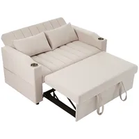 Schlafsofa 136x162x84 cm mit verstellbarer Rückenlehne – Multifunktionales Design und hoher Komfort in Beige