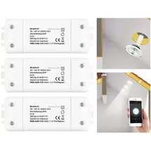 Luminea Home Control 3er-Set WLAN-Schalter mit Dimmer, für Siri, Alexa & Google Assistant