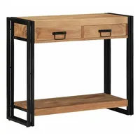 VidaXL Konsolentisch Schwarz 90x33x75 cm Massivholz Akazie und Metall