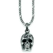 Cai Kette mit Anhänger 925 Sterling Silber matt oxidiert Silber