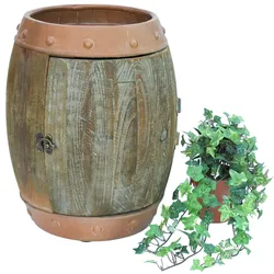 DanDiBo Weinregal Holz Weinfass Braun 44 cm 91361 Bar Flaschenregal Fass Holzfass