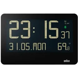 Braun BC 14 schwarz Funk Wanduhr digital