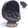 COMHOMA Papasansessel Rattan 80 x 80 x 80 cm Grau