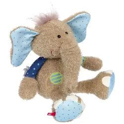 sigikid - Kuscheltier Elefant blau, Patchwork Sweety