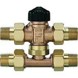 Heimeier Dreiwege-Mischventil 4172-02.000 DN 15, flachdichtend, Rotguss, mit T-Stück