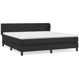 vidaXL Boxspringbett mit Matratze Schwarz 180x200 cm Kunstleder