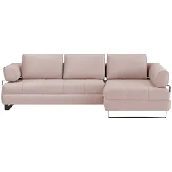 switch Ecksofa in Lederoptik Havana , rosa/pink , Maße (cm): B: 272 H: 89 T: 173