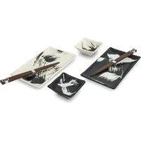 WESTCRAFT Sushi Teller Set 6-teilig für 2 Personen Schwarz