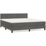 vidaXL Boxspringbett mit Matratze Dunkelgrau 160x200 cm Samt1348886