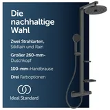 Ideal Standard Alu+ Duschsystem mit Brausethermostat 2 Ablagen, 2F-Handbrause, 2F-Kopfbrause
