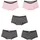 bonprix Panty BONPRIX, Mädchen, Gr. 152/158, 5 Stk., grau (schiefergrau, hellrosa bedruckt), Obermaterial: 95% Baumwolle, 5% Elasthan, Unterhosen Panty, im 5er-Set, aus Baumwolle und Elasthan, körpernahe Passform