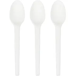 500x BIO Kaffeelöffel aus CPLA wiederverwendbar weiß 14cm